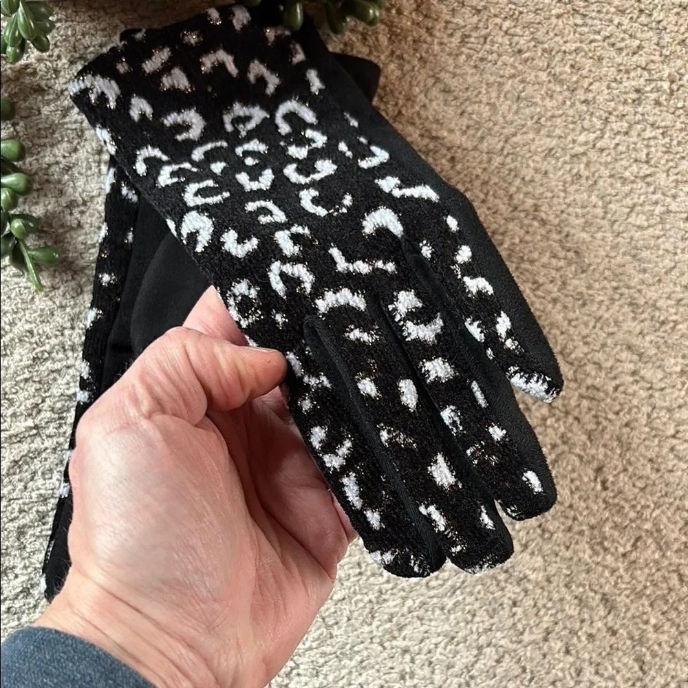 Stylish Black and White Gloves